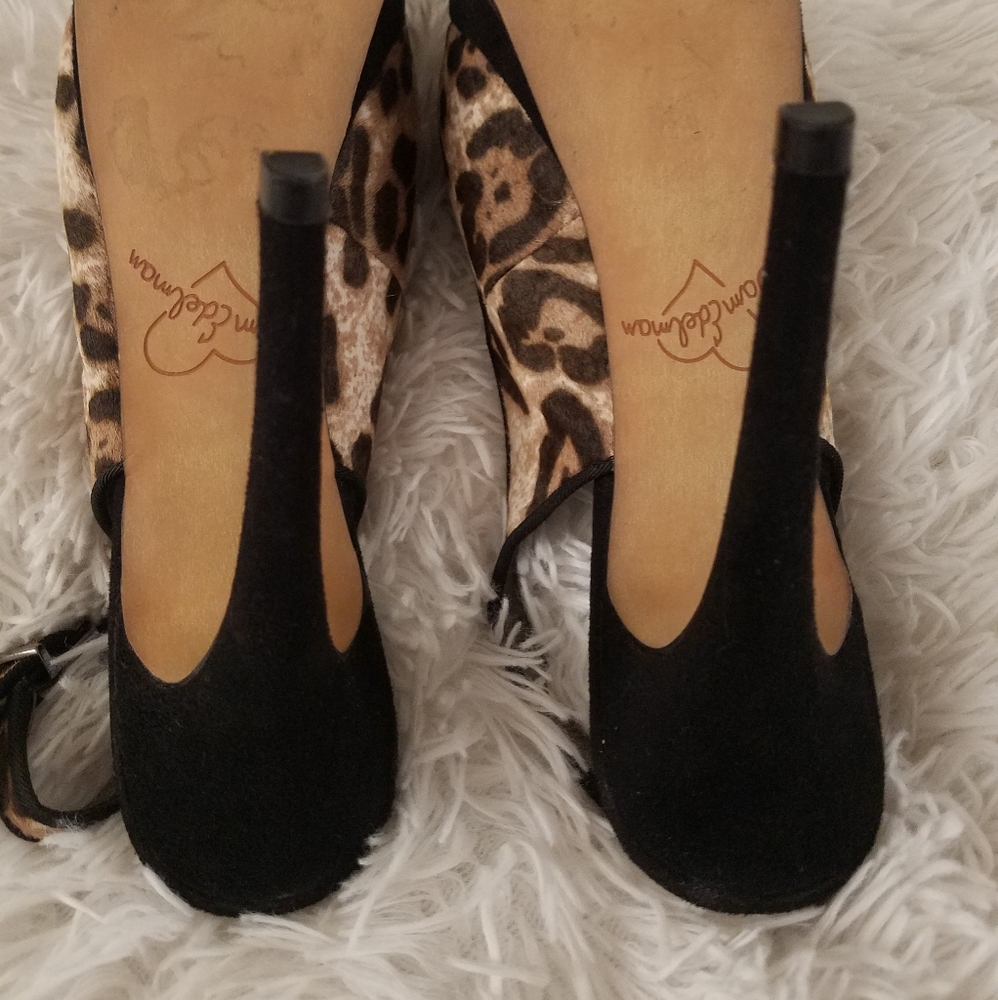 Sam Edelman Leopard Open Toe Slingbacks - Picture 6 of 15